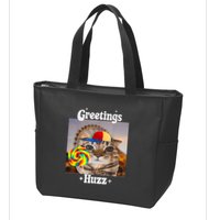 Greetings Huzz Meme Funny Cat Lollipop Zip Tote Bag