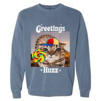Greetings Huzz Meme Funny Cat Lollipop Garment-Dyed Sweatshirt