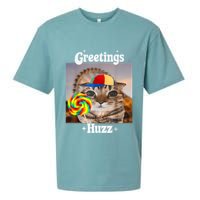 Greetings Huzz Meme Funny Cat Lollipop Sueded Cloud Jersey T-Shirt