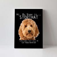 Goldendoodle Hi My Name Is Stop That Funny Dog Doodle Mom Canvas