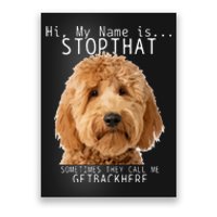 Goldendoodle Hi My Name Is Stop That Funny Dog Doodle Mom Poster