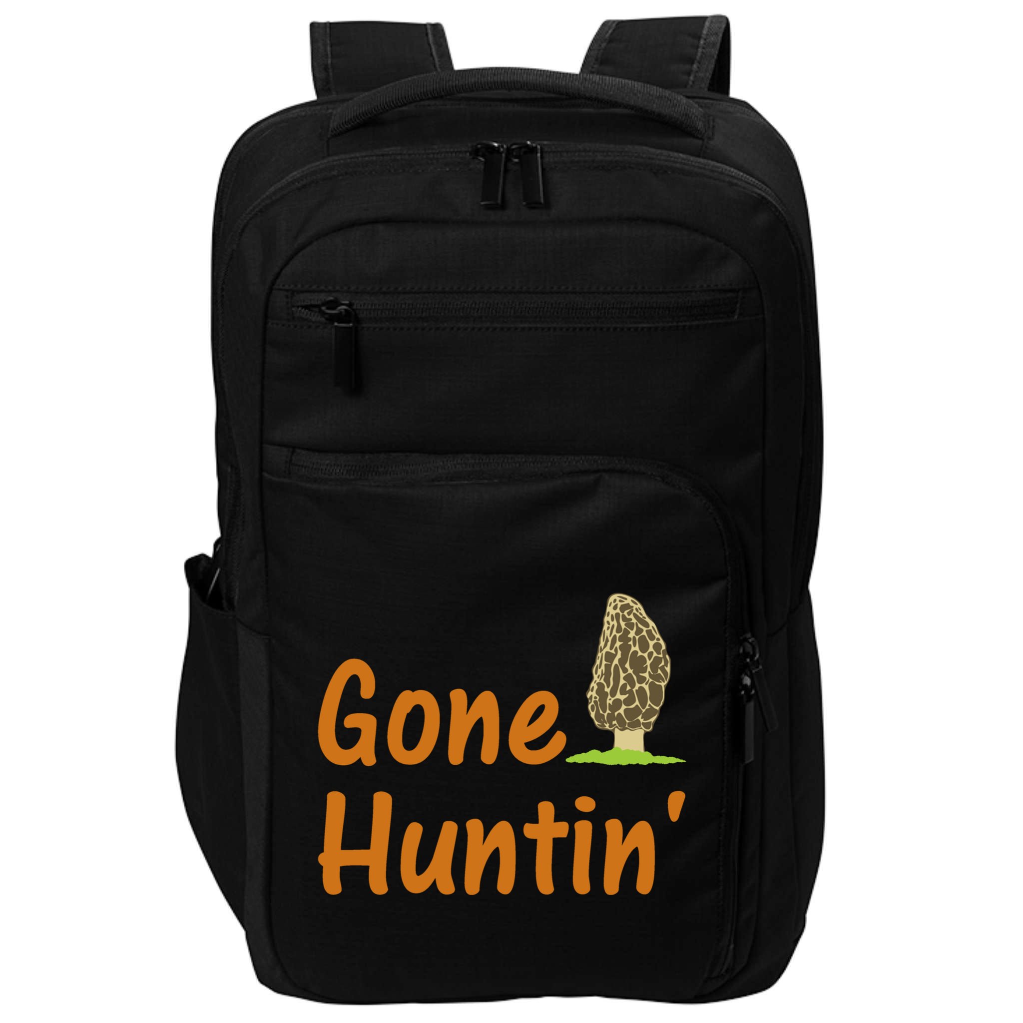 Gone Huntin' Morel Mushroom Hunter Gift Impact Tech Backpack