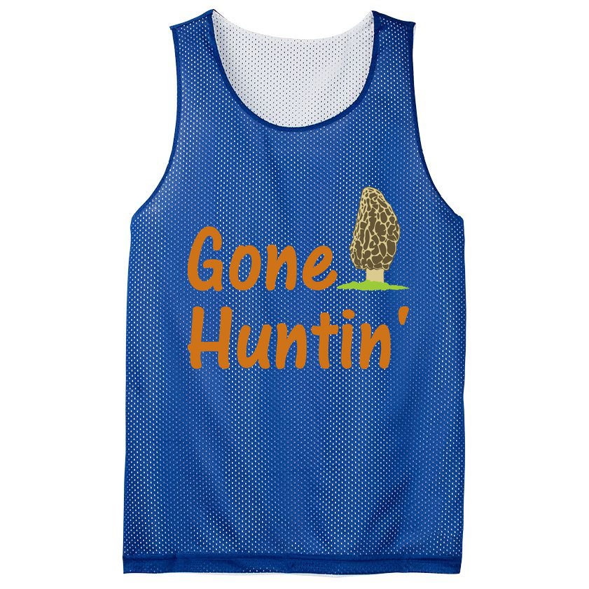 Gone Huntin' Morel Mushroom Hunter Gift Mesh Reversible Basketball Jersey Tank