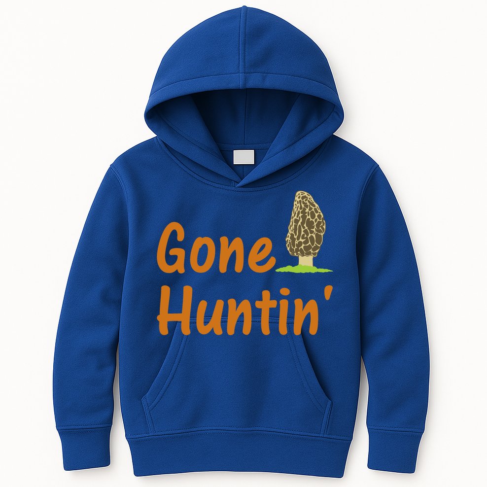 Gone Huntin' Morel Mushroom Hunter Gift Kids Hoodie