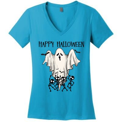 Ghos Halloween Mom Cute Pumpkin Funny Gift Stay Spooky Meaningful Gift Women's V-Neck T-Shirt