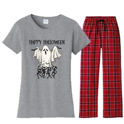 Ghos Halloween Mom Cute Pumpkin Funny Gift Stay Spooky Meaningful Gift Women's Flannel Pajama Set