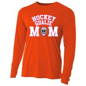 Goalie Hockey Mom With Goalie Mask Gift Cooling Performance Long Sleeve Crew