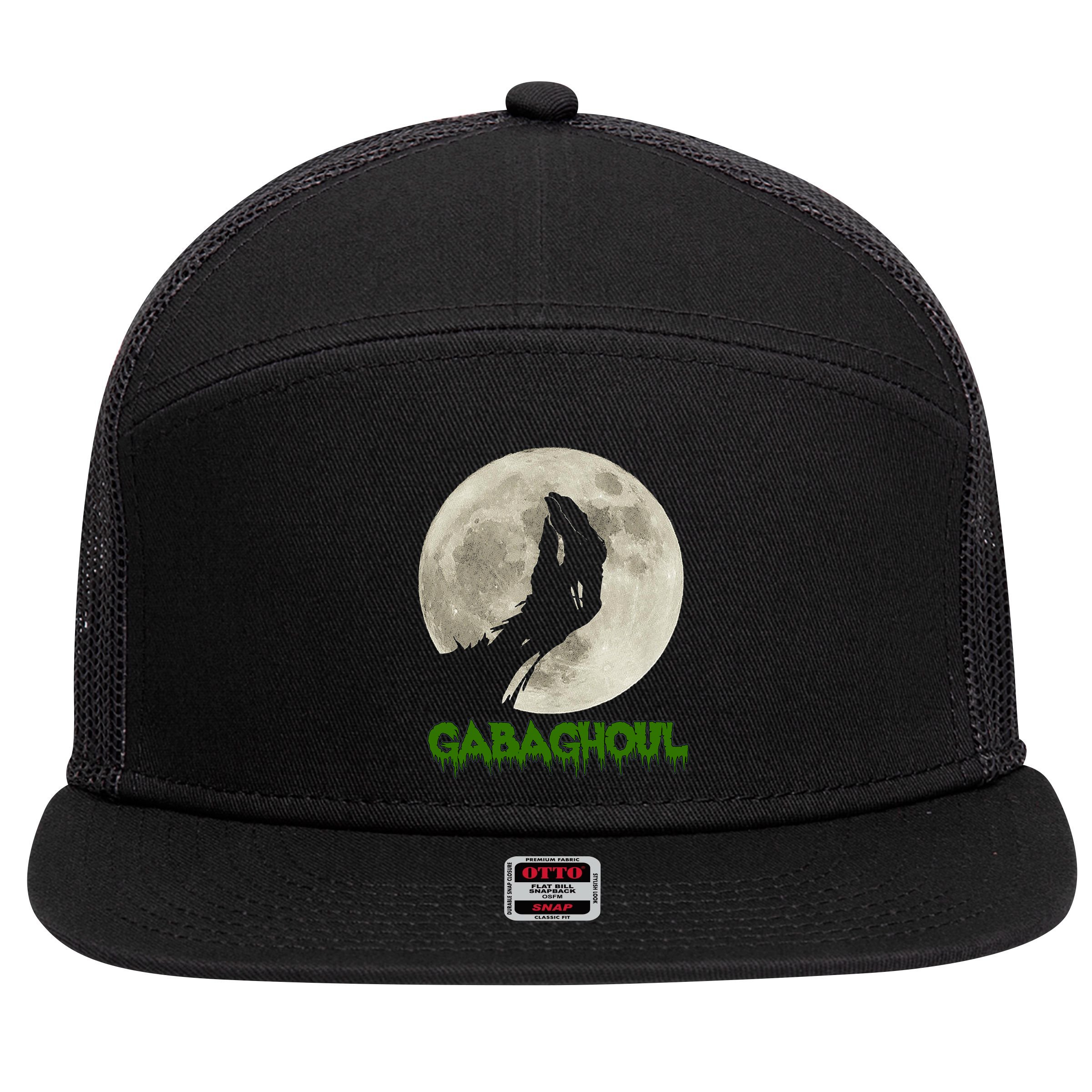 Gabaghoul Hand Moon Funny Halloween 7 Panel Mesh Trucker Snapback Hat