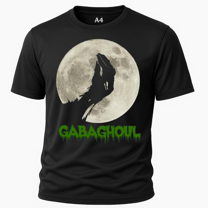 Gabaghoul Hand Moon Funny Halloween Cooling Performance Crew T-Shirt