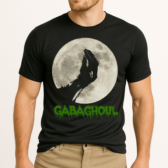 Gabaghoul Hand Moon Funny Halloween Cooling Performance Crew T-Shirt