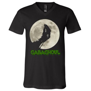 Gabaghoul Hand Moon Funny Halloween V-Neck T-Shirt