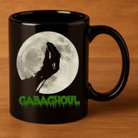 Gabaghoul Hand Moon Funny Halloween 11oz C Handle Ceramic Mug