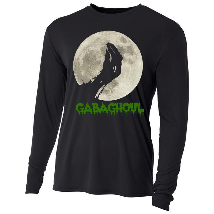 Gabaghoul Hand Moon Funny Halloween Cooling Performance Long Sleeve Crew