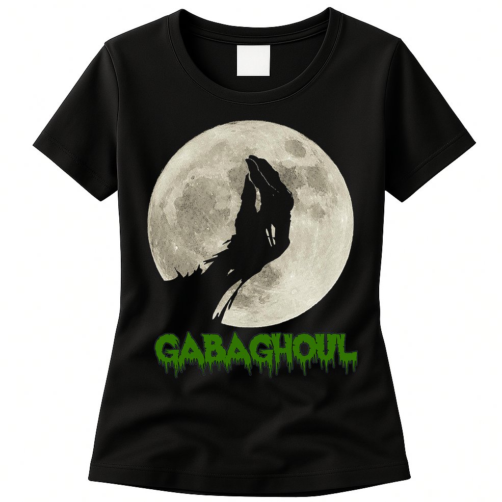 Gabaghoul Hand Moon Funny Halloween Womens T-Shirt