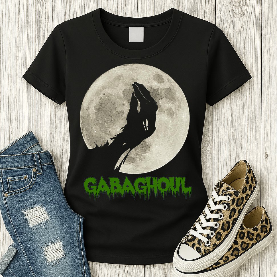 Gabaghoul Hand Moon Funny Halloween Womens T-Shirt