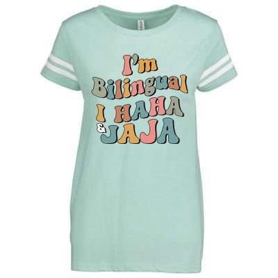 Groovy Hispanic Month Teacher I’m Bilingual I Haha and Jaja Enza Ladies Jersey Football T-Shirt