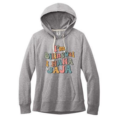 Groovy Hispanic Month Teacher I’m Bilingual I Haha and Jaja Women's Fleece Hoodie