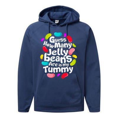 Guess How Many Jelly Beans Candy Funny Easter Gift Performance Fleece Hoodie