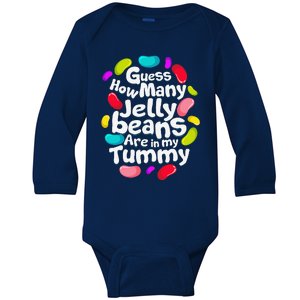 Guess How Many Jelly Beans Candy Funny Easter Gift Baby Long Sleeve Bodysuit