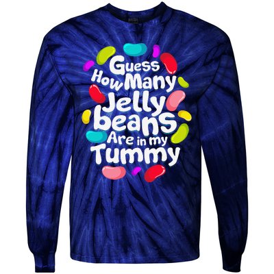 Guess How Many Jelly Beans Candy Funny Easter Gift Tie-Dye Long Sleeve Shirt