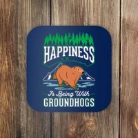 Groundhog Happiness Marmot Woodchuck Premium Coaster