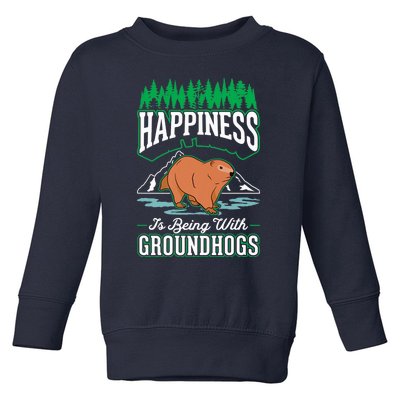 Groundhog Happiness Marmot Woodchuck Premium Toddler Sweatshirt