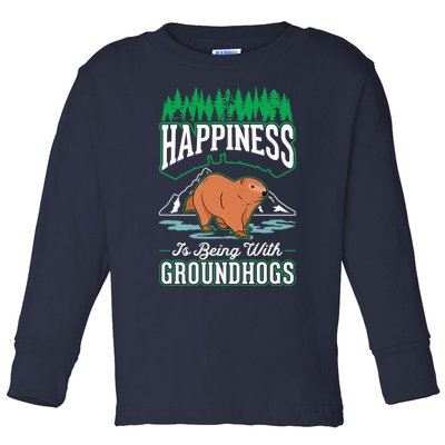 Groundhog Happiness Marmot Woodchuck Premium Toddler Long Sleeve Shirt