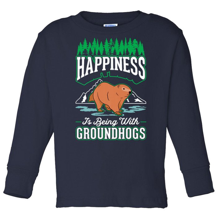 Groundhog Happiness Marmot Woodchuck Premium Toddler Long Sleeve Shirt