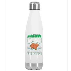 Groundhog Happiness Marmot Woodchuck Premium Stainless Steel Insulated Water Bottle