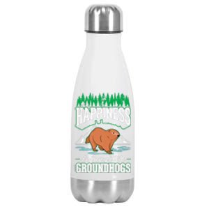 Groundhog Happiness Marmot Woodchuck Premium Stainless Steel Insulated Water Bottle