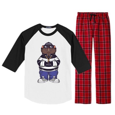 Gangster Hamster Meaningful Gift Raglan Sleeve Pajama Set