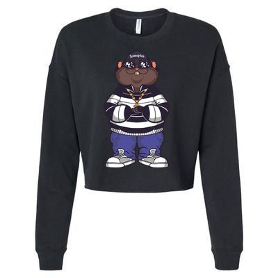 Gangster Hamster Meaningful Gift Cropped Pullover Crew