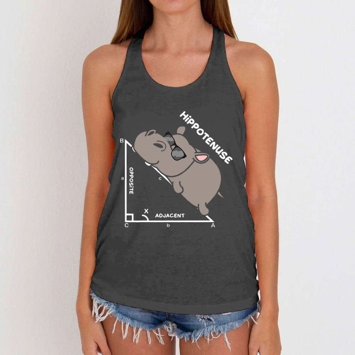 Geometry Hypotenuse Math Mathematics Teacher Women's Knotted Racerback Tank