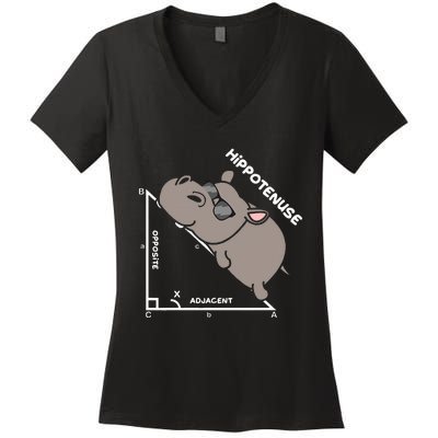 Geometry Hypotenuse Math Mathematics Teacher Women's V-Neck T-Shirt