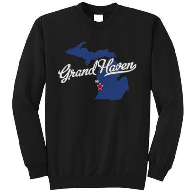 Grand Haven Michigan MI Map Sweatshirt