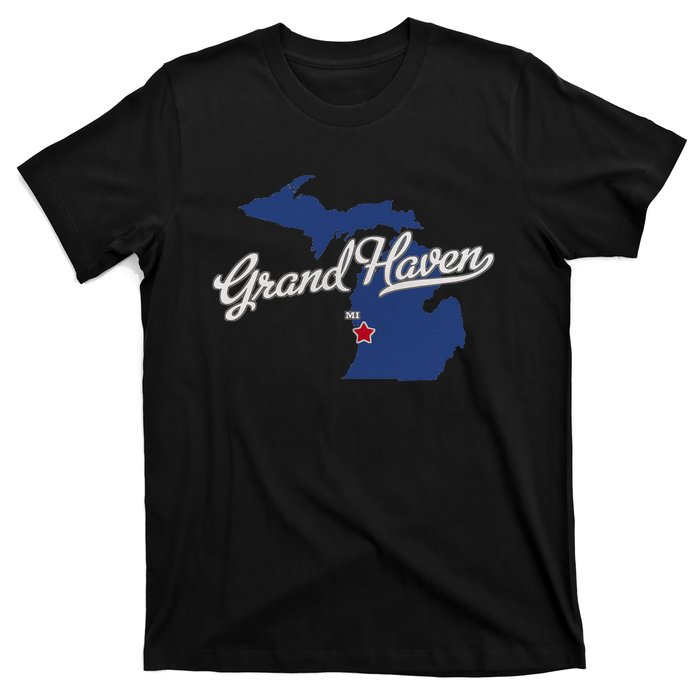 Grand Haven Michigan MI Map T-Shirt