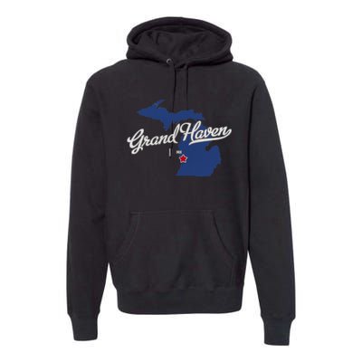 Grand Haven Michigan MI Map Premium Hoodie