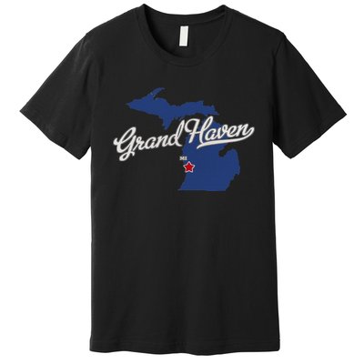 Grand Haven Michigan MI Map Premium T-Shirt