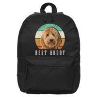 Goldendoodle Hi My Name Is Stop That Funny Dog Doodle Mom 16 in Basic Backpack