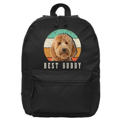 Goldendoodle Hi My Name Is Stop That Funny Dog Doodle Mom 16 in Basic Backpack