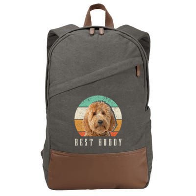 Goldendoodle Hi My Name Is Stop That Funny Dog Doodle Mom Cotton Canvas Backpack