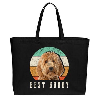 Goldendoodle Hi My Name Is Stop That Funny Dog Doodle Mom Cotton Canvas Jumbo Tote