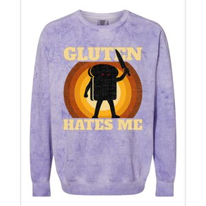 Gluten Hates Me Funny Celiac Disease Awareness Colorblast Crewneck Sweatshirt