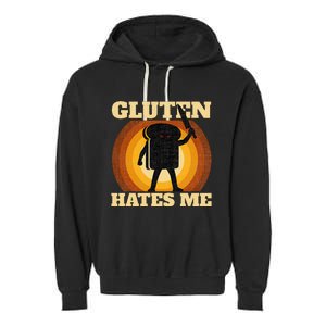 Gluten Hates Me Funny Celiac Disease Awareness Garment-Dyed Fleece Hoodie