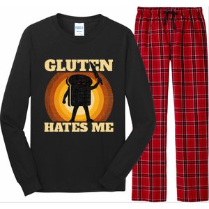 Gluten Hates Me Funny Celiac Disease Awareness Long Sleeve Pajama Set