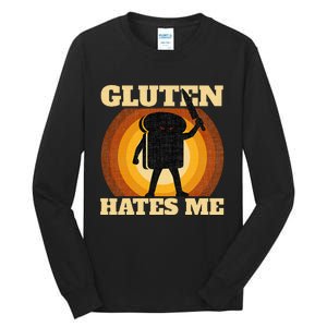 Gluten Hates Me Funny Celiac Disease Awareness Tall Long Sleeve T-Shirt