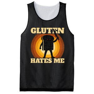 Gluten Hates Me Funny Celiac Disease Awareness Mesh Reversible Basketball Jersey Tank