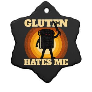 Gluten Hates Me Funny Celiac Disease Awareness Ceramic Star Ornament