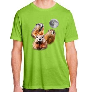 Groundhog Head Moon Funny Groundhog Day Adult ChromaSoft Performance T-Shirt