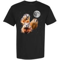 Groundhog Head Moon Funny Groundhog Day Garment-Dyed Heavyweight T-Shirt